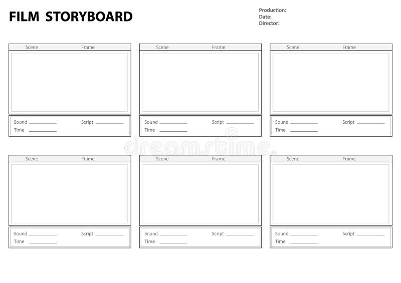 Storyboardmall för filmberättelse royaltyfri illustrationer Storyboardmall för filmberättelse royaltyfri illustrationer