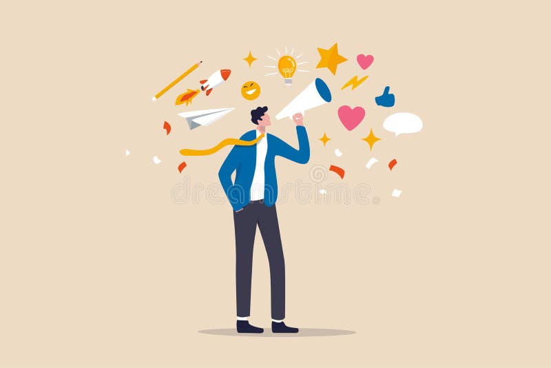 Storytelling, the art of communication or telling and share idea, inspiration, promote marketing campaign in advertising concept stock illustration