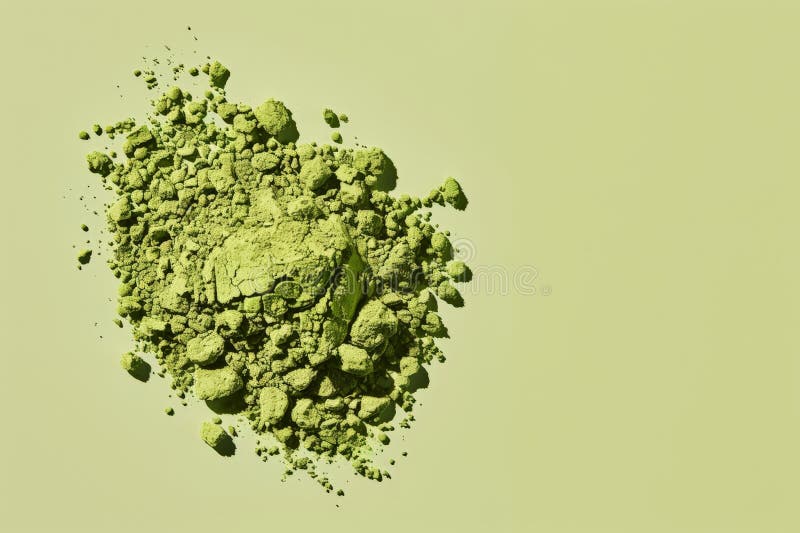 Stos żywej zielonej herbaty matcha proszek z kopią przestrzeni ilustracja wektor