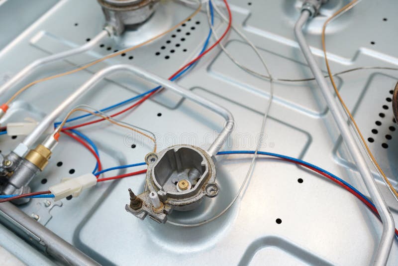 Repair gas stove stock image. Image of burner, manual 32081913