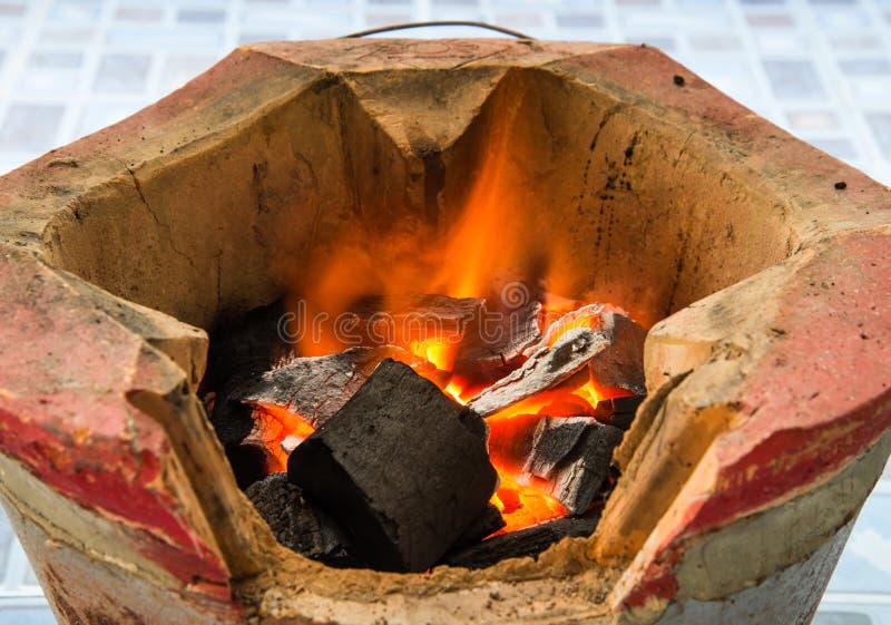 Stoves and charcoal fire. stock image. Image of burning 52700935