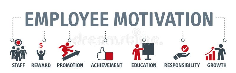 Banner Vector illustration concept of employee motivation, success, achieving career goals. Banner Vector illustration concept of employee motivation, success, achieving career goals