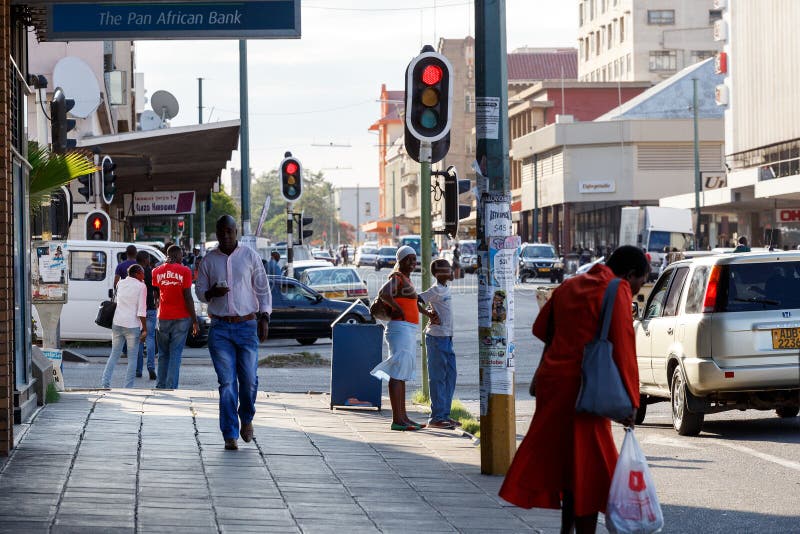 Straat in Bulawayo Zimbabwe stock afbeelding Straat in Bulawayo Zimbabwe stock afbeelding