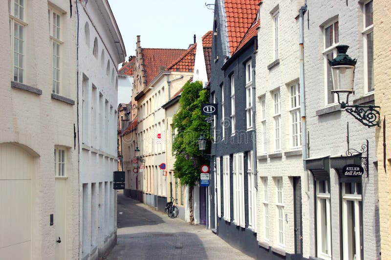 Straat van Brugge in België royalty-vrije stock foto Straat van Brugge in België royalty-vrije stock foto
