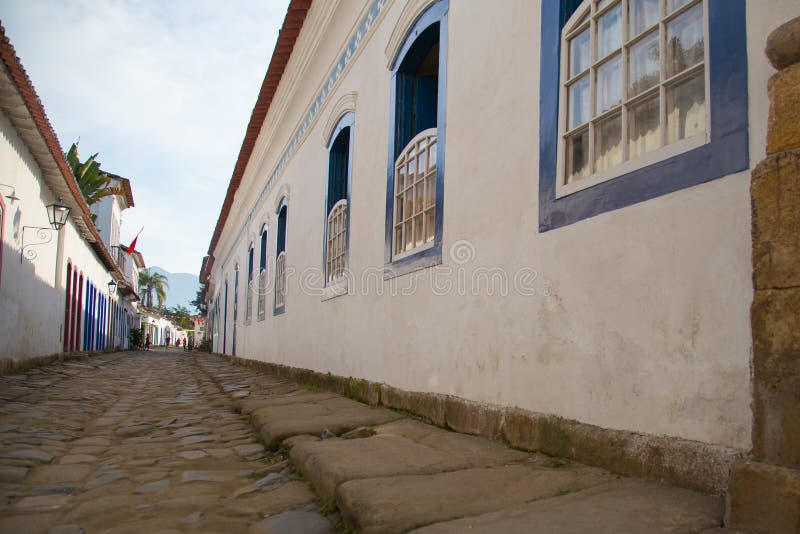Straat van Paraty, Brazilië royalty-vrije stock foto's Straat van Paraty, Brazilië royalty-vrije stock foto's