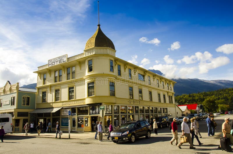 Straat van Skagway Alaska royalty-vrije stock fotografie Straat van Skagway Alaska royalty-vrije stock fotografie
