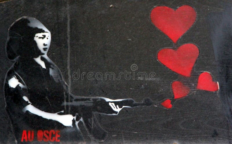 Straatkunst - Schutter royalty-vrije stock afbeeldingen