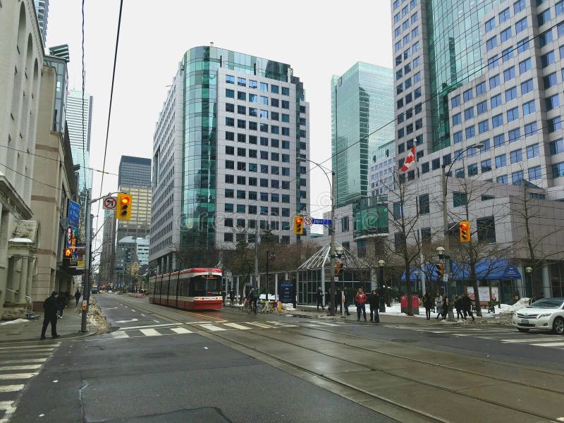 Straatmening van Toronto van de binnenstad royalty-vrije stock foto's Straatmening van Toronto van de binnenstad royalty-vrije stock foto's