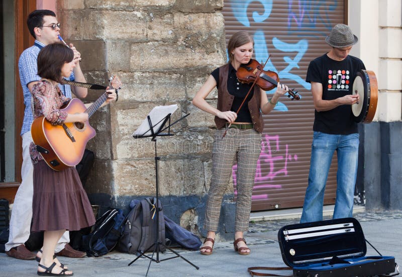 Straatmusici stock afbeelding Straatmusici stock afbeelding