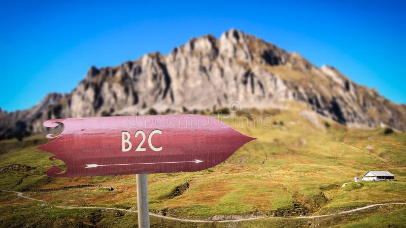 Bewegwijzering naar B2C stock fotografie