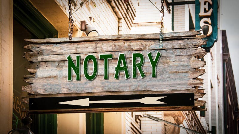 Bewegwijzering naar de notaris royalty-vrije stock afbeeldingen