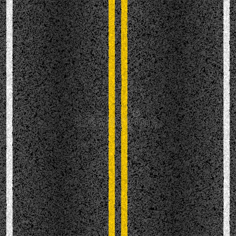 Strada asfaltata con le linee della marcatura
