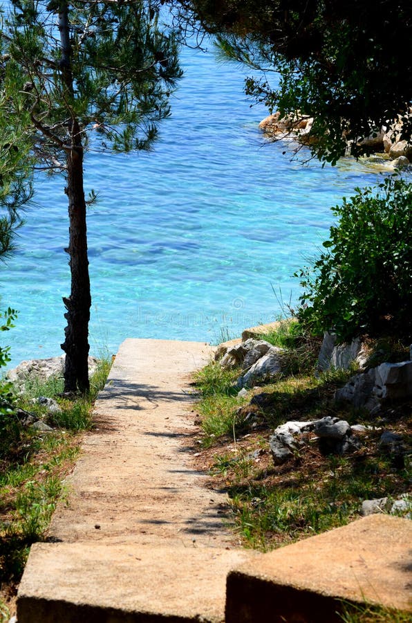 Download Strada Che Conduce Ad Una Spiaggia Con Chiara Acqua Fotografia Stock - Immagine di crawl, sopportato: 56875886