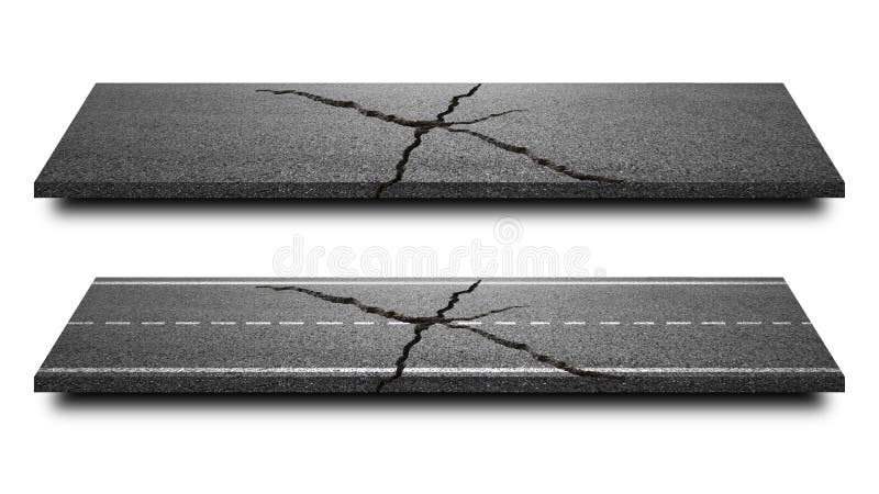 Strada di asfalto isolata in bianco puro Autostrada diretta per strade incrinate per il trasporto o la costruzione royalty illustrazione gratis Strada di asfalto isolata in bianco puro Autostrada diretta per strade incrinate per il trasporto o la costruzione royalty illustrazione gratis