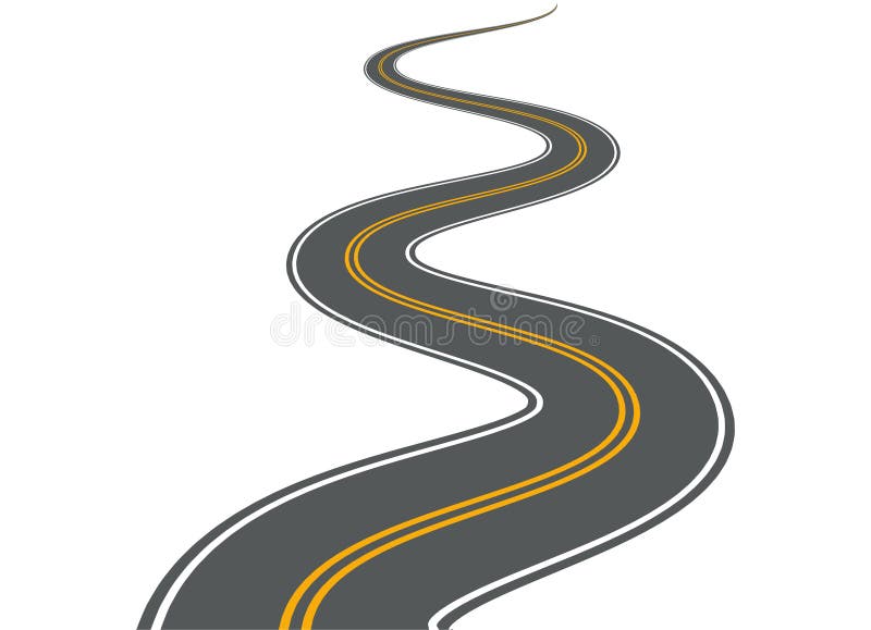 Strada eolica percorso autostradale lungo lungo la strada asfalto isolato prospettica illustrazione itinerario illustrazione vettoriale Strada eolica percorso autostradale lungo lungo la strada asfalto isolato prospettica illustrazione itinerario illustrazione vettoriale