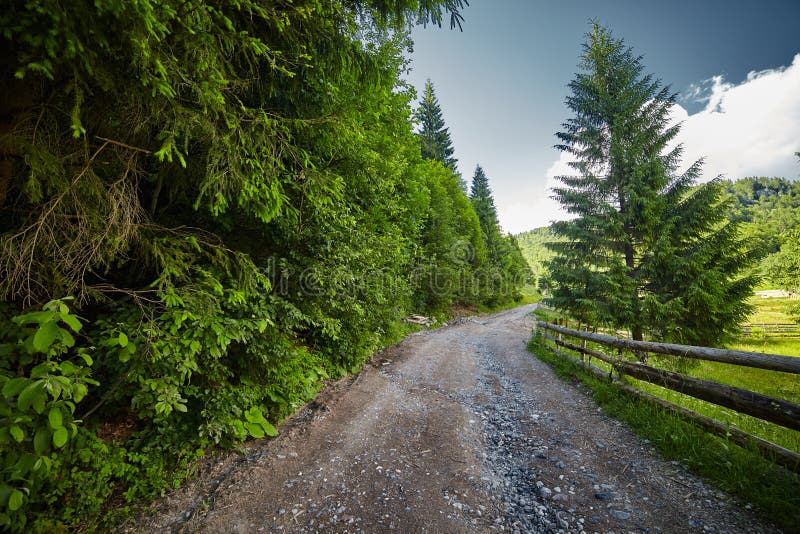 Strada non asfaltata nelle montagne fotografie stock libere da diritti Strada non asfaltata nelle montagne fotografie stock libere da diritti