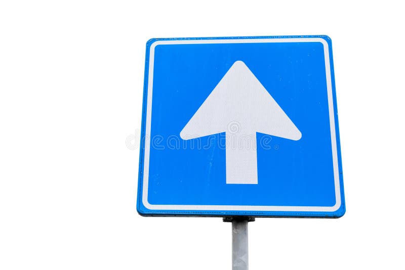 Indica Una Strada A Senso Unico Strada a Senso Unico, Segnale Stradale Quadrato Blu Con La Freccia