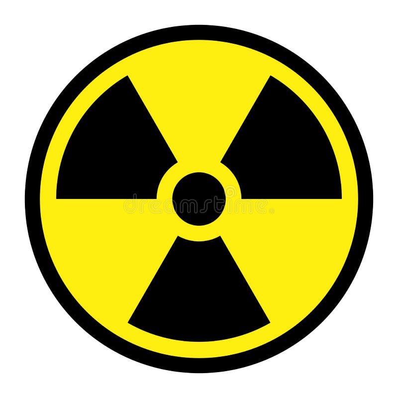 Radiation round sign on white background. Radiation round sign on white background