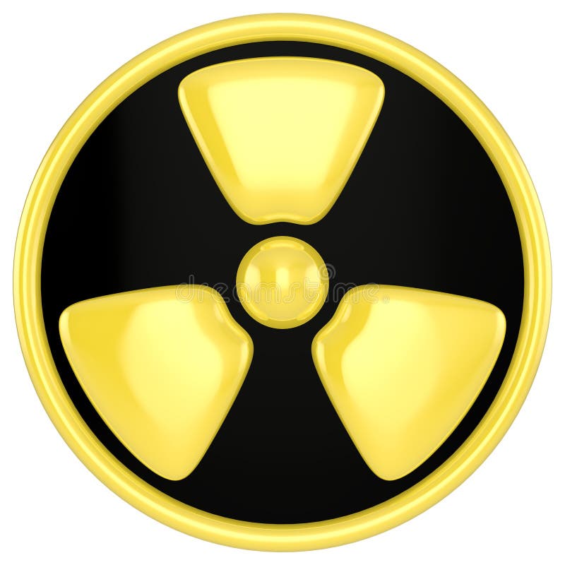 Radiation Warning Sign on white background. Radiation Warning Sign on white background