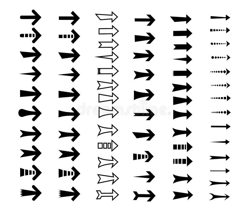 Straight arrows icon set vector illustration