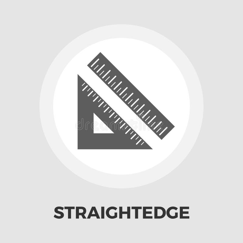 Straightedge icon flat stock vector. Illustration of object 90297002