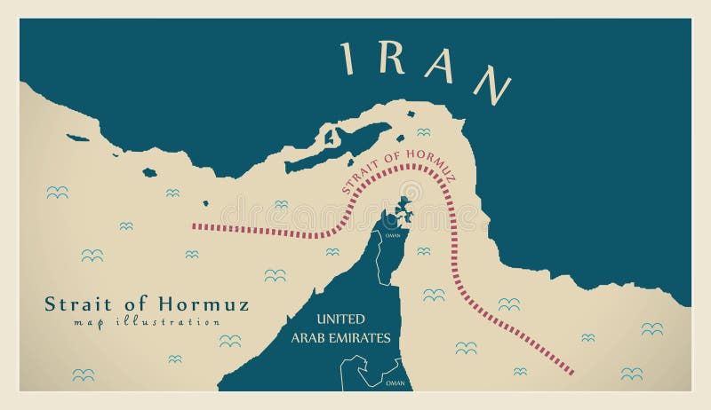 Strait of Hormuz map illustration