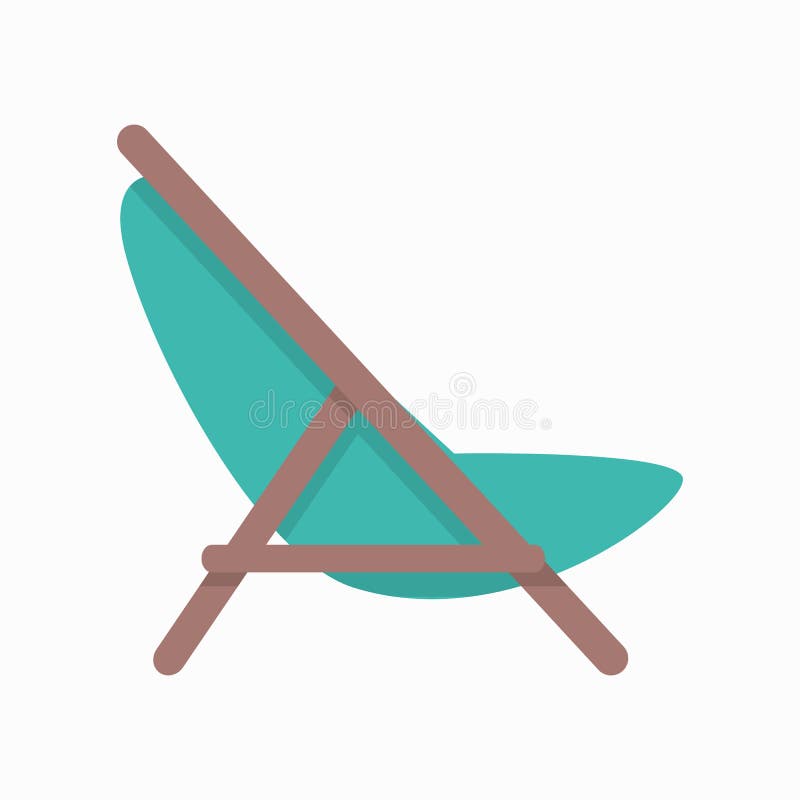 Strand Chaise Vector Illustration in Vlak Ontwerp stock illustratie