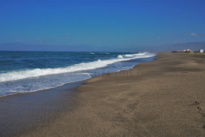 Strand des San Miguel cabo Des Gata Nijar Almeria Andalusia Spain lizenzfreies stockfoto Strand des San Miguel cabo Des Gata Nijar Almeria Andalusia Spain lizenzfreies stockfoto