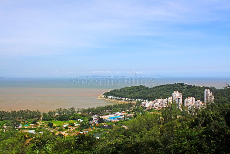 Strand för Hac Sa, Macao, Kina fotografering för bildbyråer Strand för Hac Sa, Macao, Kina fotografering för bildbyråer