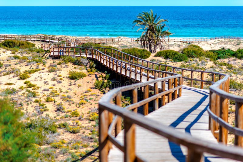 Strand Los Arenales Del Sol in Costa Blanca spanien stockbilder Strand Los Arenales Del Sol in Costa Blanca spanien stockbilder
