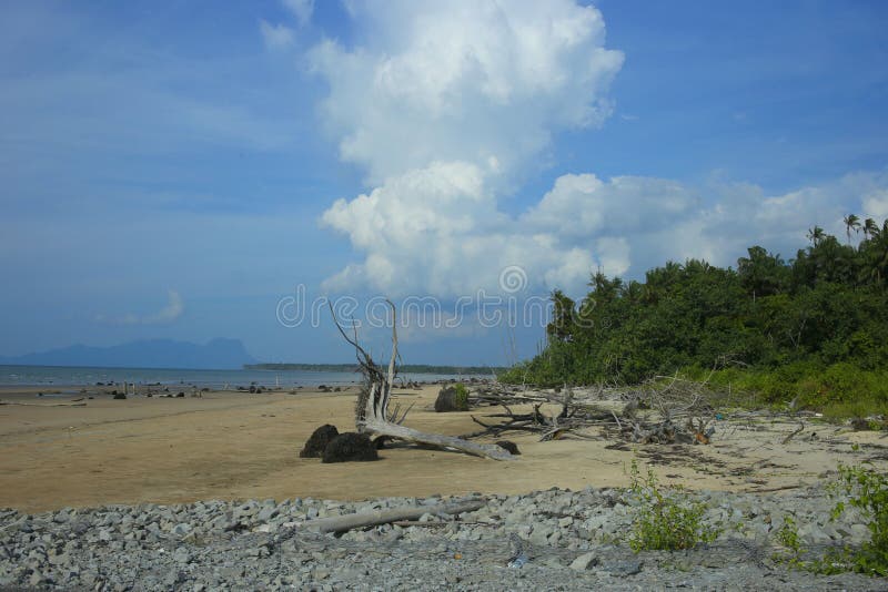 Strand med den fridsamma stenen royaltyfri bild Strand med den fridsamma stenen royaltyfri bild