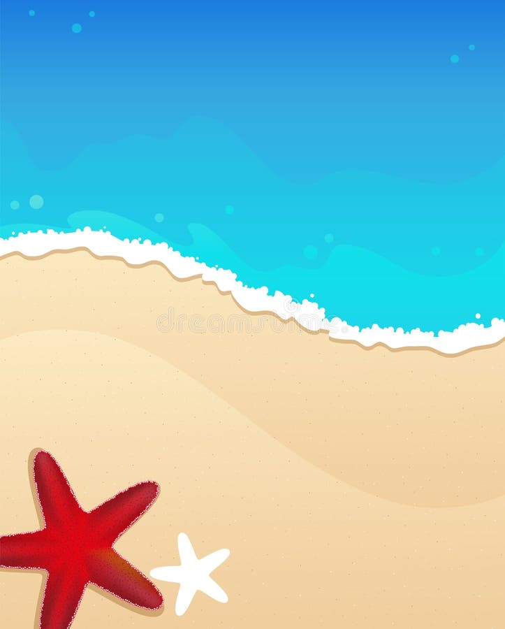 Strand mit Seesternen stock abbildung