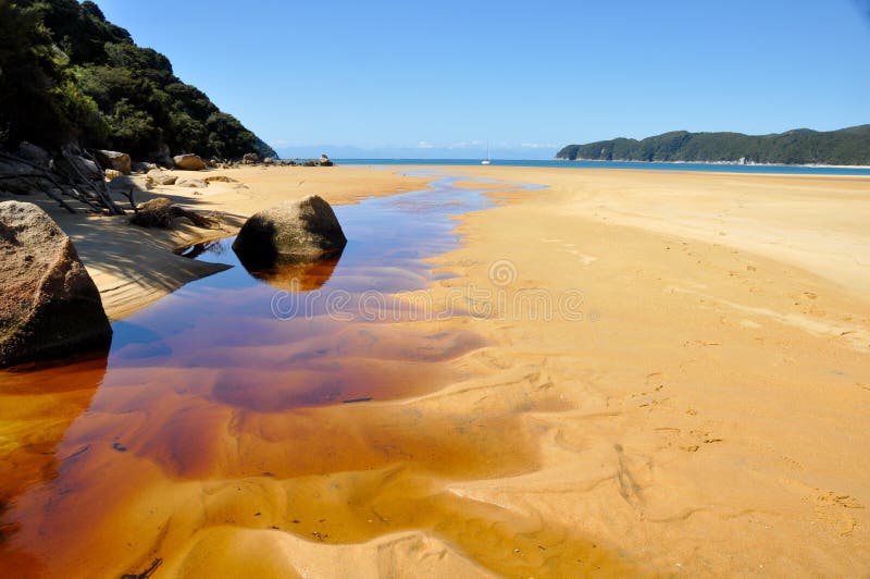 Strand im Abel Tasman Nationalpark stockbilder