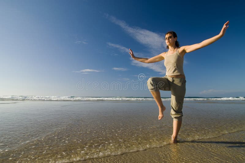 Strand taichi lizenzfreie stockbilder Strand taichi lizenzfreie stockbilder