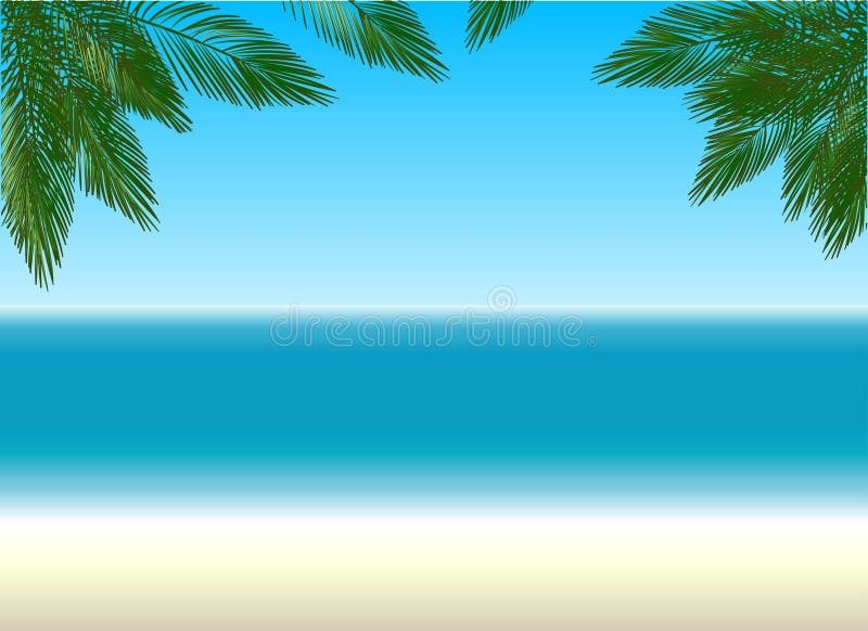 Strand-und Palmen Musikvektor mit Mann stock abbildung Strand-und Palmen Musikvektor mit Mann stock abbildung