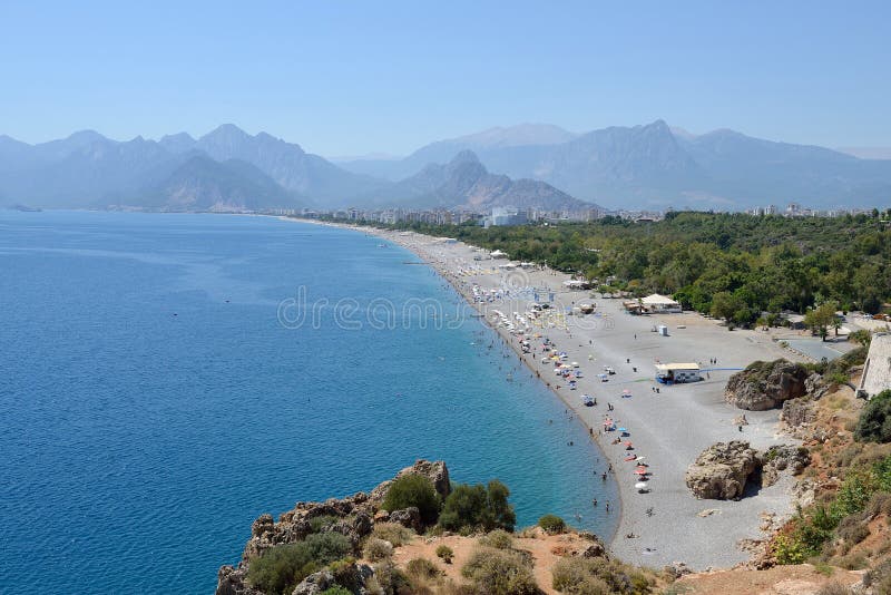 Strand van Antalya, Turkije stock fotografie Strand van Antalya, Turkije stock fotografie