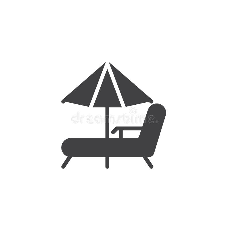 Vector icoon van strandstoelen en parasol stock illustratie