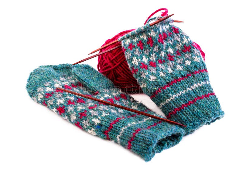 Stranded Colorwork Knitting Stock Photo - Image of needlework, mitts ...