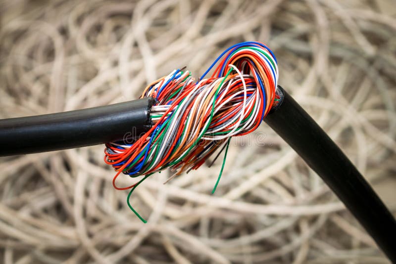 Broken Network cable stock photo. Image of communications 8744062
