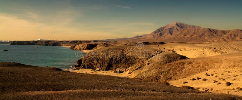 Panoramic photograph of the beaches of Lanzarote. Canary Islands. Spain. Panoramic photograph of the beaches of Lanzarote. Canary Islands. Spain