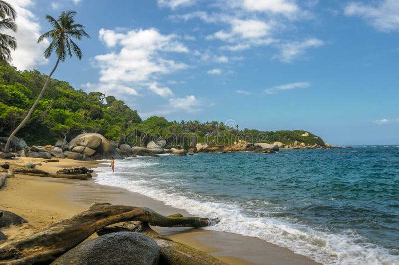 Stranden van het nationale park van Tayrona, Colombia royalty-vrije stock foto Stranden van het nationale park van Tayrona, Colombia royalty-vrije stock foto