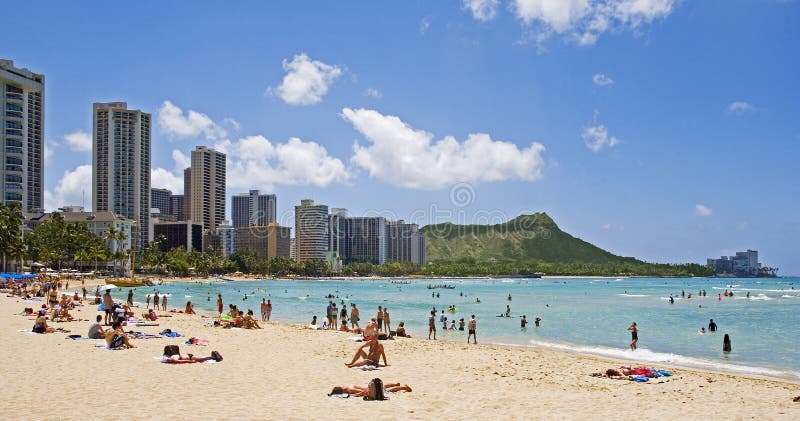 strandhawaii oahu waikiki royaltyfri fotografi strandhawaii oahu waikiki royaltyfri fotografi