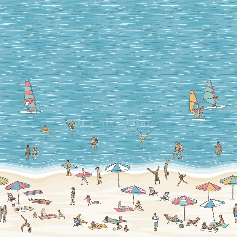 Strandillustration med utrymme för text vektor illustrationer Strandillustration med utrymme för text vektor illustrationer