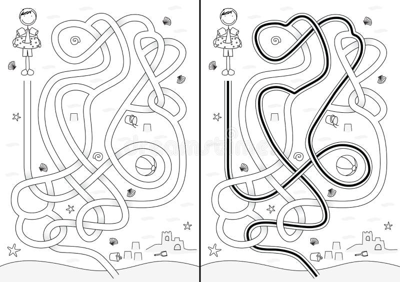 Strandlabyrinth lizenzfreie abbildung Strandlabyrinth lizenzfreie abbildung