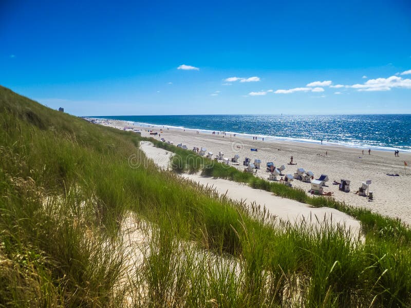 Strandlandschaft auf der Insel von Sylt lizenzfreie stockfotos Strandlandschaft auf der Insel von Sylt lizenzfreie stockfotos