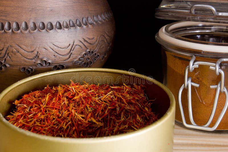 Saffron powder stock photo. Image of sale, saffron, pepper 32035990