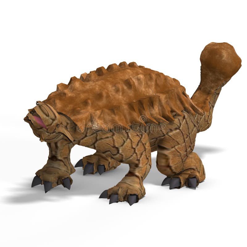 Strange dinosaur Ankylosaurus With Clipping Path