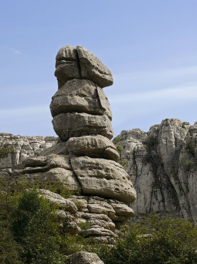 Strange rock. Andalusia, El Torcal reserve royalty free stock photography