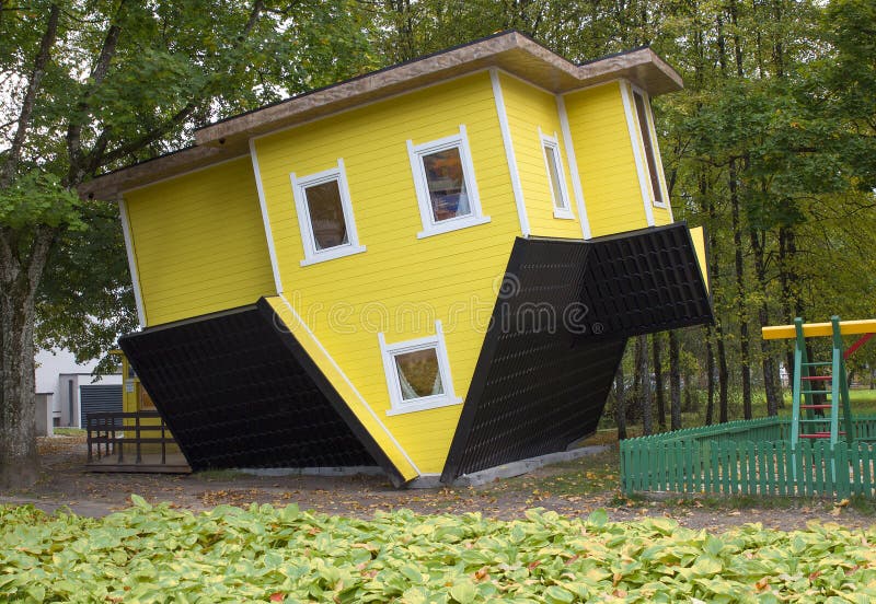 Strange Wooden iInverted Housei In Lithuania Druskininkai 