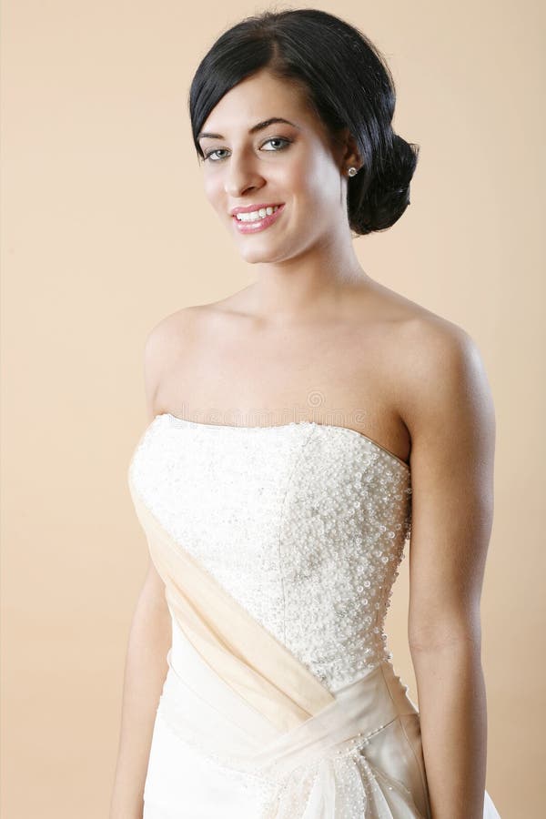 Strapless wedding dress stock images